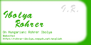 ibolya rohrer business card